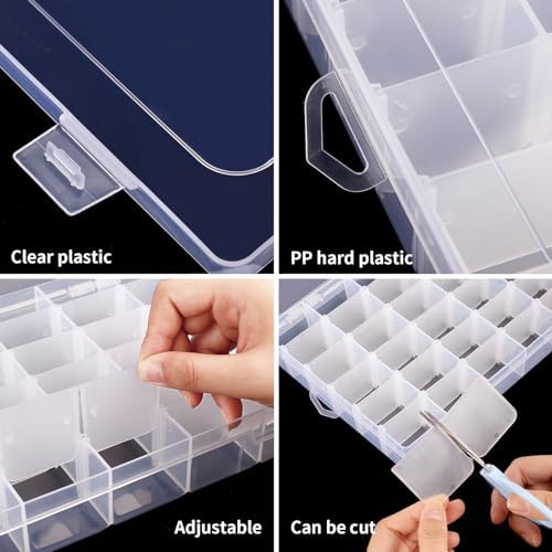 Bead Organizer Storage 36 Grid Jewelry Tackle Craft Box Adjustable Dividers - Image 3