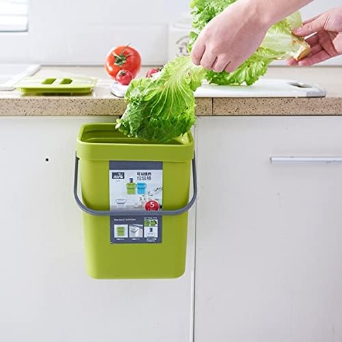Small Trash Can with Lid Mini Kitchen Hanging Trash Can Tightly Sealed Odor Free, Small Countertop Compost Bin for Scraps from Daily Cooking, Mountable Trash Bin for Kitchen Counter,5L/1.3 Gal - Image 3