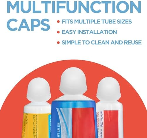 Chrome Cherry SqueezMe Silicone Self-Closing Toothpaste Caps, No-Mess Dispensing for Kids and Adults, Easy Installation, Compatible with Most Standard Tubes, Clear, 3-Pack - Image 3