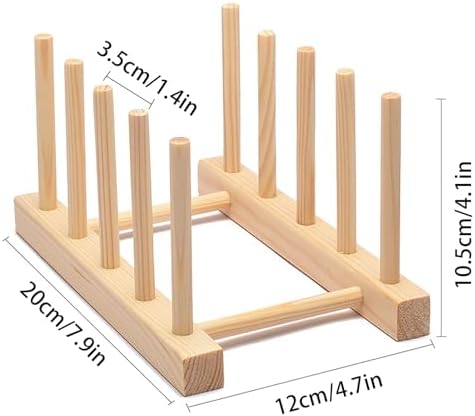 Kunovo Bamboo Dish Rack,Pot lid/Plate/Cutting Board Organizer for Kitchen cabinets,Bottle Drying Holder… (4G) - Image 6