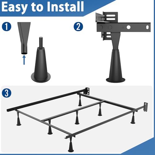 5“ High Rise Bed Frame Risers, Bed Frame Feet for Under Bed Storage - Image 4