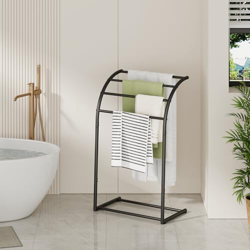YINMIT Free Standing Towel Rack, Pool Towel Rack Outdoor, 4 Tier Towel Racks for Bathroom, Metal Blanket Rack, Blanket Display and Towel Drying Rack - Image 4