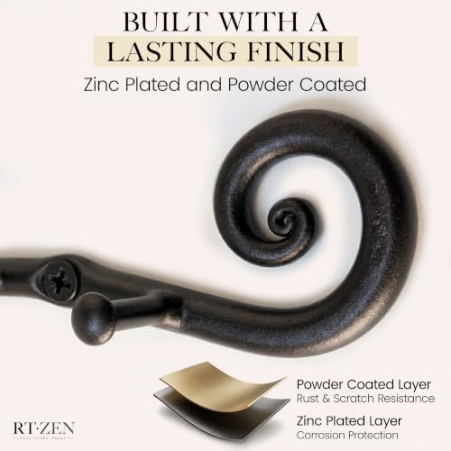 RTZEN Farmhouse Small Key Holder for Wall, Wrought Iron Wall Mount Rack - Image 7