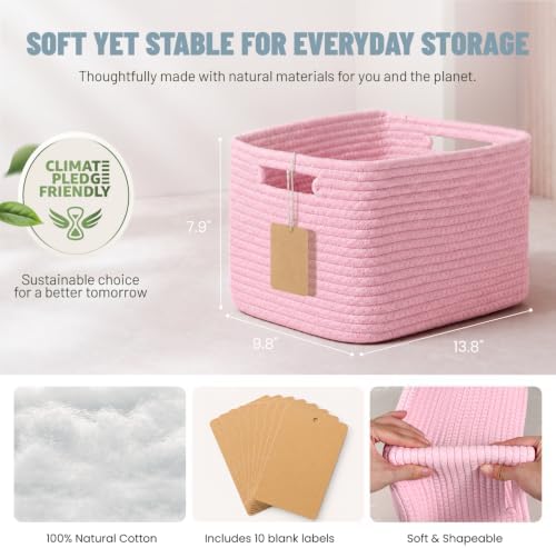5 Pack Woven Storage Baskets, Decorative Storage Bins for Organizing - Image 3