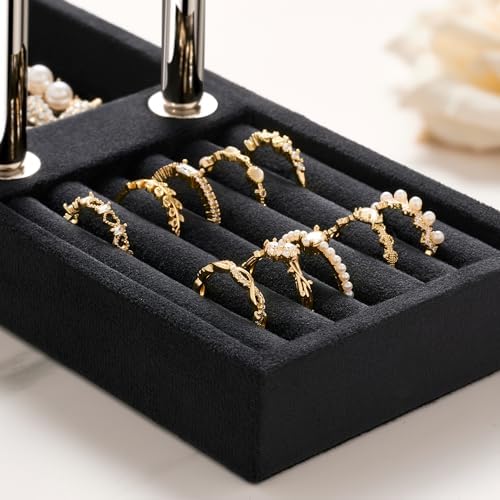 bussdis 2 Tier Bracelet Holder Display, Necklace Holder Organizer, BK/SL - Image 3