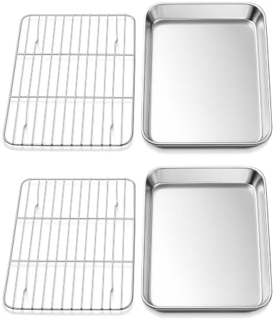 Homikit 9x7 Inches Mini Stainless Steel Baking Sheet with Cooling Rack Set by Homikit
