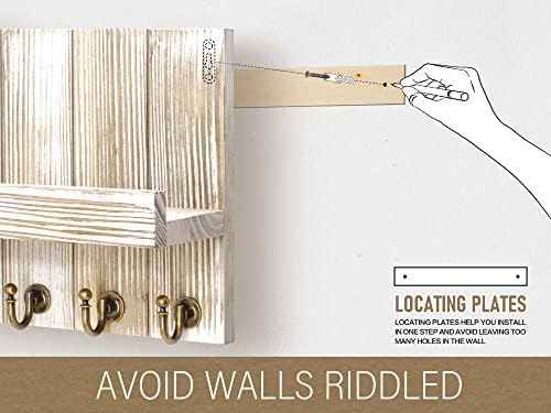Rebee Vision Key Holder Wall Mount with Shelf for Home Decor, Natural Wood - Image 5