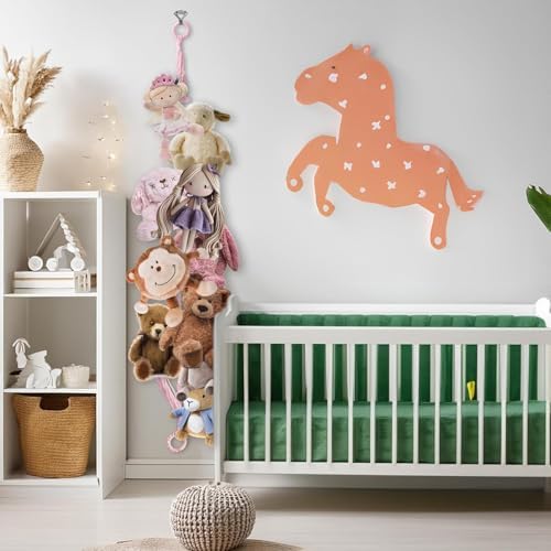 Munzong Pink Hanging Stuffed Animal Storage Chain, 40 Metal Clips 80 Inch - Image 6