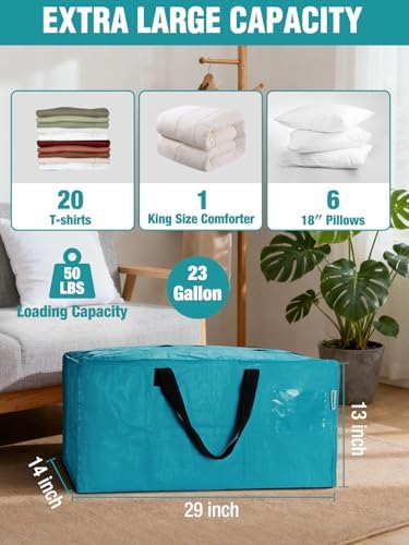 WORKPRO 2 Pack Extra Large Moving Bags with Backpack Straps & Handles - Image 3