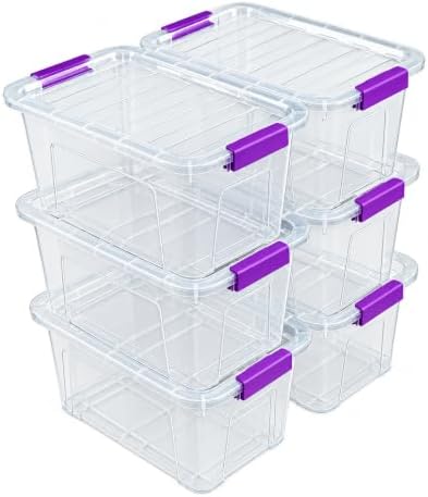 EOENVIVS Storage Bins with Lids 6 Pack Clear Storage Containers by EasyCozyHomey
