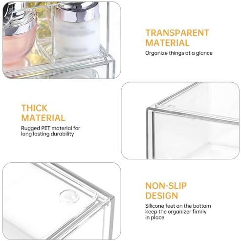 PAVSTINE Medicine Cabinet Organizer 3 Pack, with 2 Pull-Out Drawers - Image 4