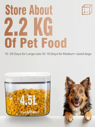 LivLab Mker 5-10 lb Airtight Dog Food Storage Container, White - Image 4