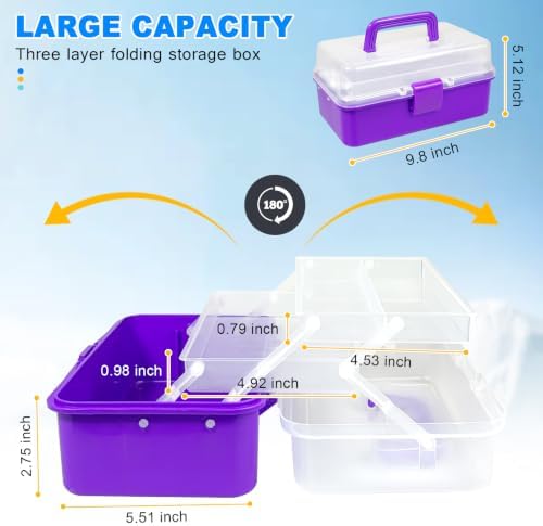 10Inch Tackle Box Organizer and Storage,Three-Layer Sewing Box With 2 Trays - Image 2