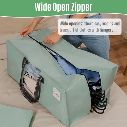 VENO Heavy Duty Moving Bags, Storage Bags, Clear Window, Light Green,4 Pack - Image 2