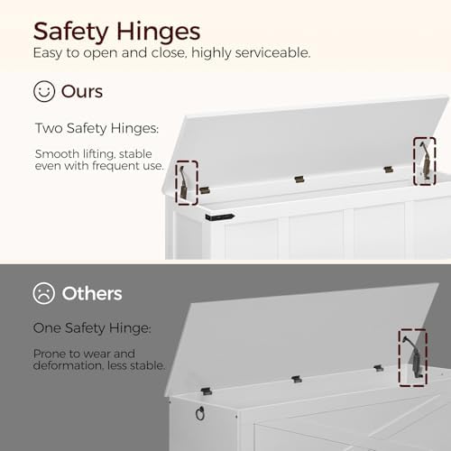 MAHANCRIS 47.2" Storage Chest Extra Large, Toy Box with 2 Safety Hinges - Image 5