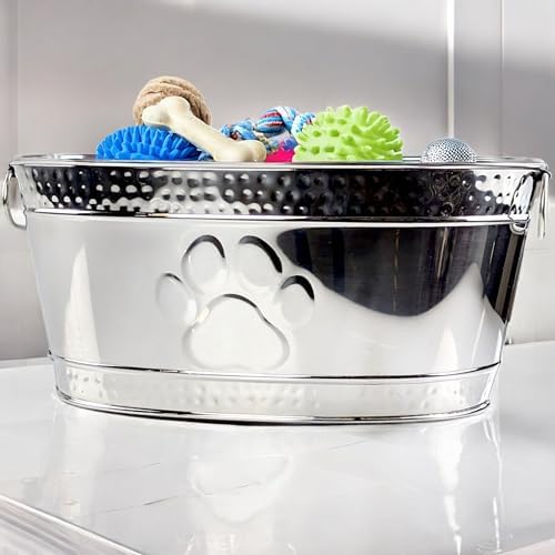 BREKX Steel Metal Pet Storage & Dog Toy Bin w/ Handles, Chew Proof - Image 5