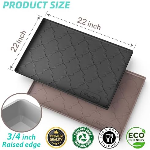 SIKADEER Waterproof Under Sink Mat 22" x 22" Silicone Mat Cabinet Protector - Image 3