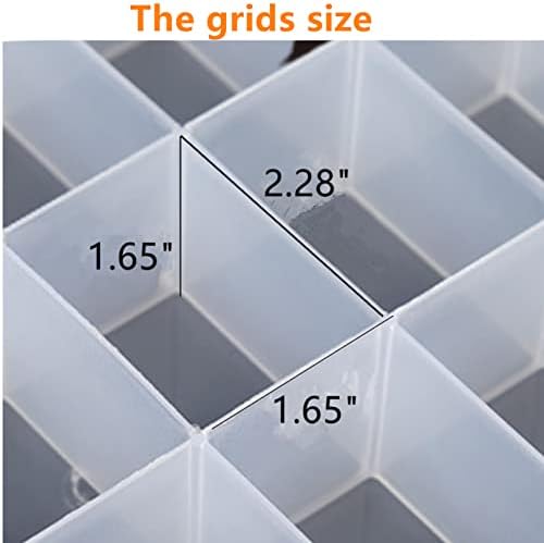 Feadily 2PCS 36 Grids Large Plastic Organizer Box with Dividers, Compartment Organizer Box for Nail Accessories/Screw/Sewing Arts and Oil Paint, Bead Storage Containers 14.9" x 9.2" x 1.9" (Clear) - Image 3
