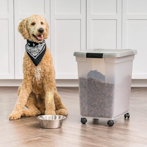 IRIS USA Dog Food Storage Container, Up to 50 lbs, Clear/Gray, Made in USA - Image 2