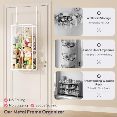 SWTYMIKI Hanging Stuffed Animal Storage - Over Door Toy Organizer, 2-Tier - Image 4