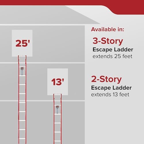 Kidde Fire Escape Ladder, 2-Story Rope Ladder, Extends to 13-Feet, Anti-Slip Rungs - Image 2