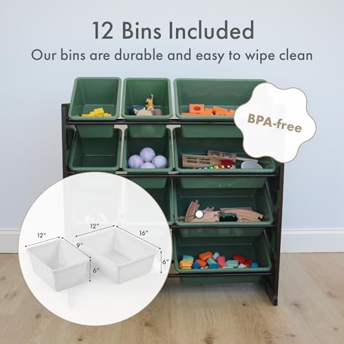 Humble Crew Kids Toy Organizer with 12 Bins, 4 Tier Storage for Playroom - Image 3