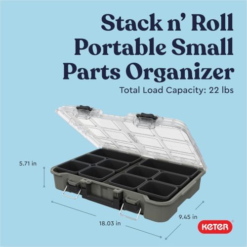 Keter Stack N' Roll Camping Gear Organizer, Portable Storage Organizer - Image 2