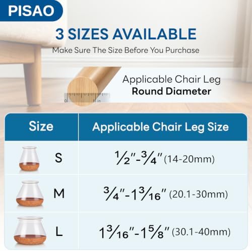 PISAO 24 Pcs Chair Leg Floor Protectors Caps Cover Pad for Hardwood Floors - Image 4