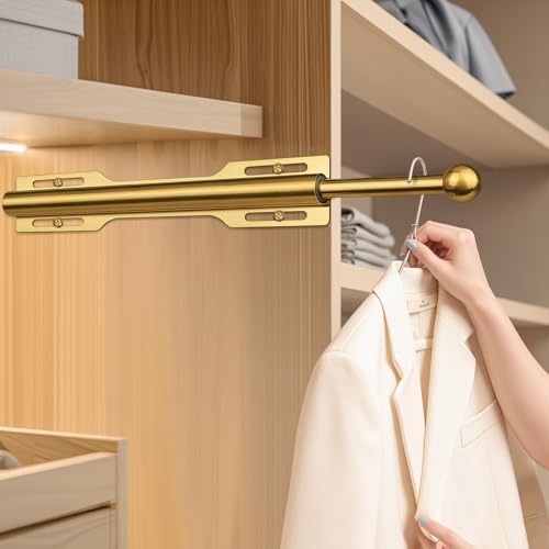 12" Valet Rod for Closet Pull Out (1 Pack, Brushed Gold) - Image 5