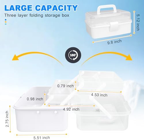10Inch Tackle Box Organizer and Storage,Three-Layer Sewing Box With 2 Trays - Image 2