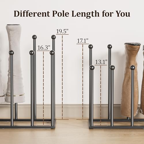 Freestanding Boot Rack, Shoe Storage Organizer Fit for 8 Pairs, Black - Image 5