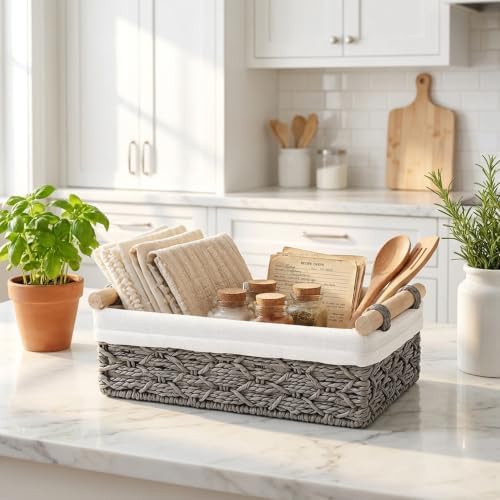 Storage Wicker Basket for Organizer Baskets for Shelves Organizing - Image 6