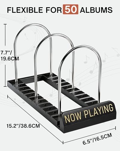 BS-VOG Now Playing Vinyl Record Holder Storage Fits 50 LPs, Gift Package - Image 6