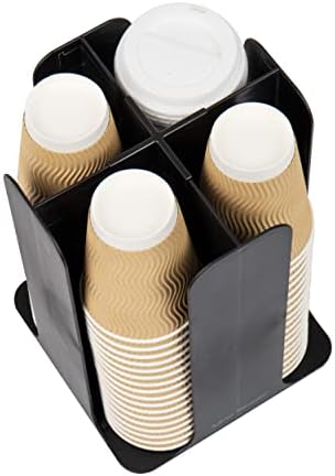 Mind Reader Cup and Lid Carousel, Countertop Org, Coffee Bar, Beverage Cup Holder, Plastic, 7.75"L x 7.75"W x 11.5"H, Black - Image 5