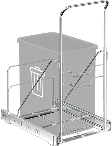 Simple Houseware Pull Out Trash Can Shelf (for 7~13 Gal, Can Not Included) by SimpleHouseware