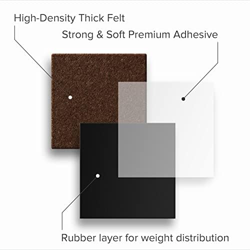 24 Felt Furniture Pads 1” 1/4” Thick X-Protector! Square Felt Pad - Image 5