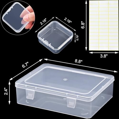 Bead Organizer Box, 30pcs Small Clear Plastic Storage Containers, Craft Storage Box Features Hinged Lid and Labels, Mini Boxes for Bracelets, Jewelry, Diamonds, Clay Beads, Screws, Seeds, Small Parts - Image 6