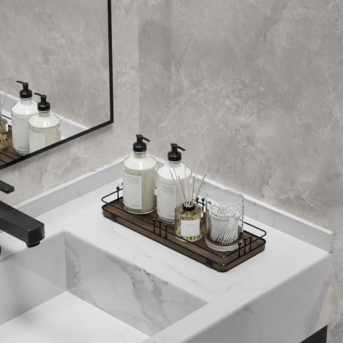 Bathroom Vanity Tray Countertop, Decor, 11.3"x 4.4" Brown-Black - Image 4