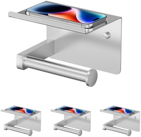 FORIOUS Toilet Paper Holder with Shelf, Adhesive or Screw, Commercial by FORIOUS