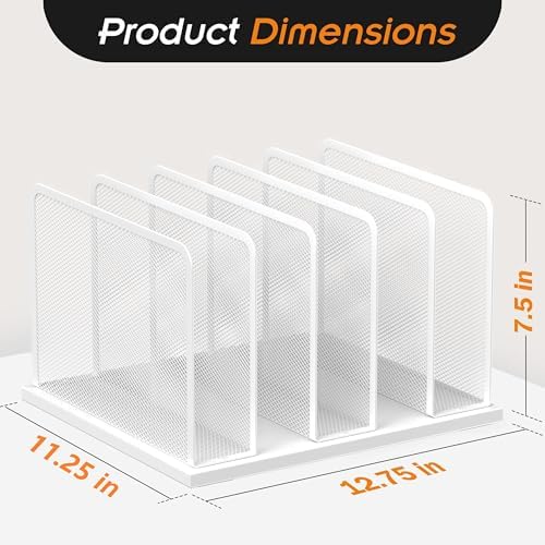Kuntine.B 5-Section Upright Desk File Organizer White 1 Pack - Image 2
