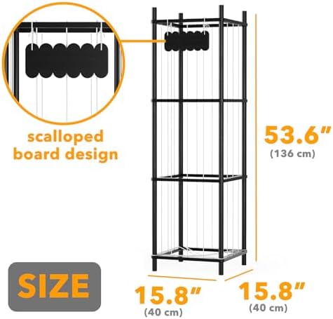 SpaceAid Stuffed Animal Storage Organizer, Wood Animals Zoo Toy Plushies Storage Holder, Large Capacity Plush Toy Cage for Playroom Organization, 15.8" Wide, Black - Image 4