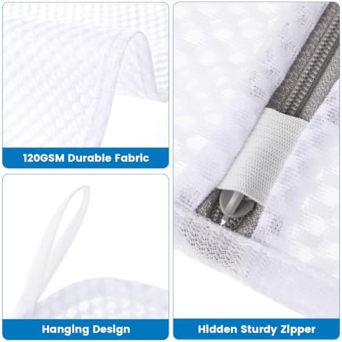 Dntorx 2 Pack X-Large + XX-Large Mesh Laundry Bags for Delicates, White - Image 7