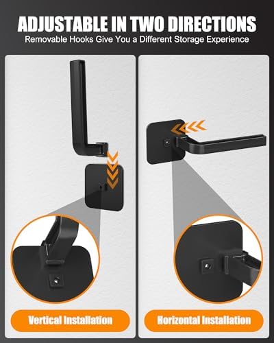 Hat Rack for Hat Storage (12-Pack), Multi-Purpose Hat Organizer, Strong Adhesive Hat Hooks for Wall Hat Organizer for Baseball Caps, Two Mounting Options Hat Hook, Black - Image 6