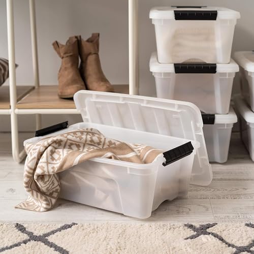 IRIS USA 6-Pack 13 Quart Storage Bins with Lids, Pearl - Image 3