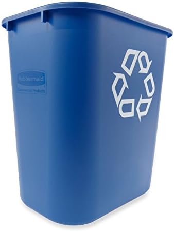 Rubbermaid Commercial Products Deskside Recycling Can, 7-Gallon/28-Quart, Blue Recycling Symbol, Plastic, for Bedroom/Bathroom/Office/Under Desk/Sink, Pack of 4 - Image 2