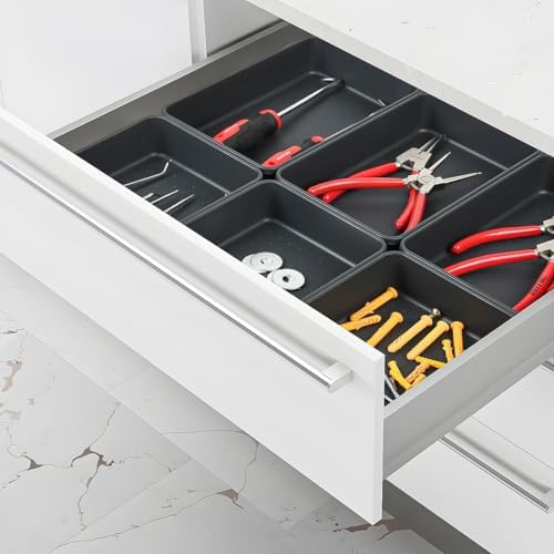 Kutesna 6 PCS Large Plastic Drawer Organizer, 9"×6" Desk Organizer Set - Image 7