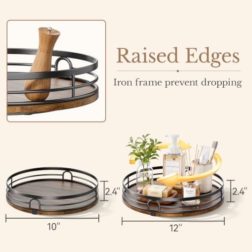 2 Pack 10" 12" Lazy Susan Turntable Organizer for Table Top - Image 2