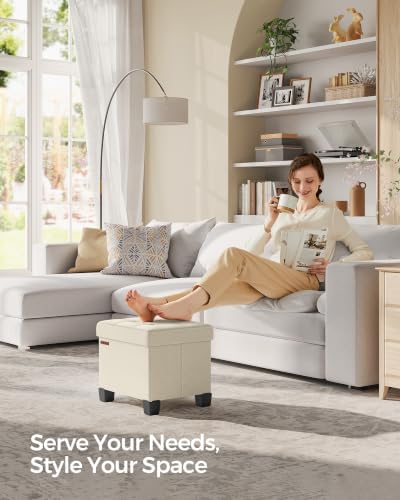SONGMICS Storage Ottoman, Small Foot Rest, 15.7 x 12.6 x 13.2 Inches - Image 7