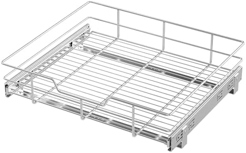 Pull Out Cabinet Organizer 20" W X 17" D, Slide Out Drawers For Kitchen Cabinets, Pull Out Drawers For Cabinets Capacity Heavy Duty Caddy, Cabinet Pull Out Shelves Chrome-Plated, Bathroom Pantry by STORKING