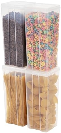 IRIS USA Food Storage Containers Set, 3.9 Qt - 4 Pack, Food Grade Plastic by IRISUSA